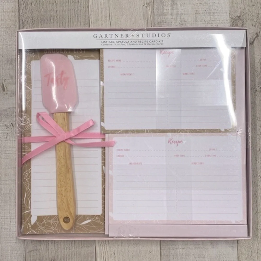 Gartner Studios recipe cards + spatula kit gift set